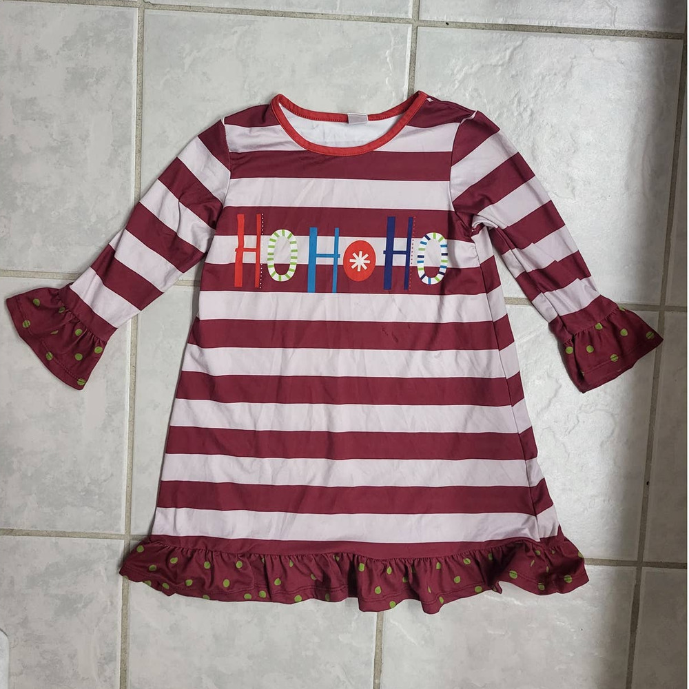 Boutique Penelope Plumm Ho Ho Ho Long Sleeve Christmas Dress - Size 6
